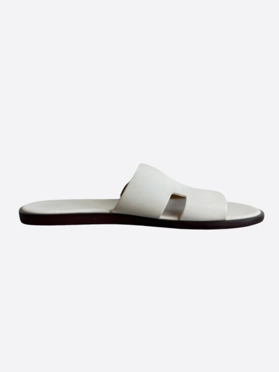Hermes White & Brown Izmir Sandals main image 5